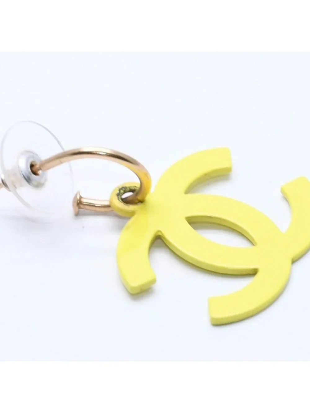 Chanel CC Logo Hoop Earrings 03 Metal Gold Plated Yellow